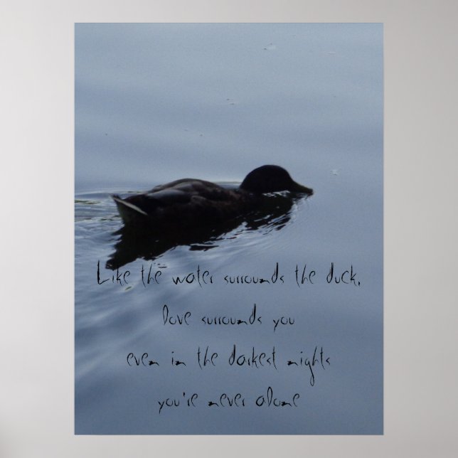 Poster Baignade dans le lac Citation inspirante (Devant)