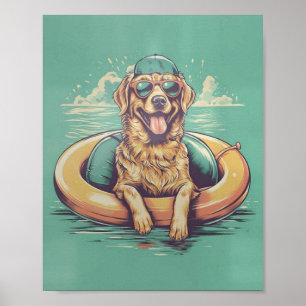 Poster Baignade de chien, Chien amusant .Chien, Chiens