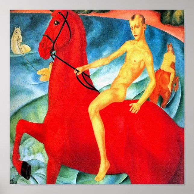 Poster "Baigner le Cheval Rouge" (Devant)