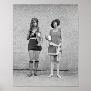 Poster Baigner le concours de beauté, 1922. Photo vintage