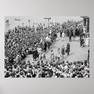 Poster Baigner le concours de beauté, les années 1920