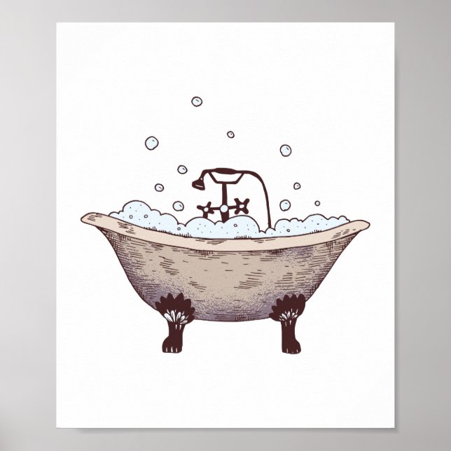 POSTER BAIGNOIRE EN PIED (Devant)