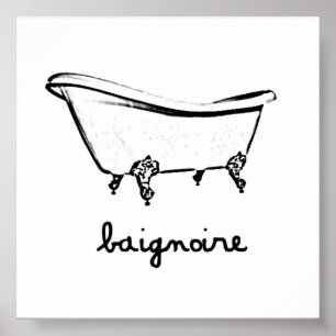 Poster BAIGNOIRE vintage