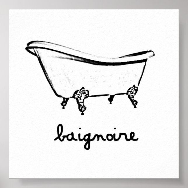 Poster BAIGNOIRE vintage (Devant)