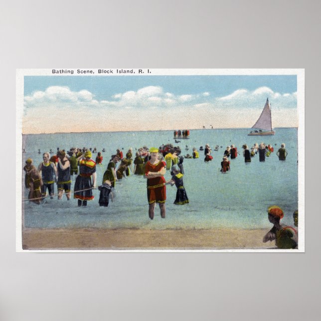 Poster Baignoires à la plage (Devant)