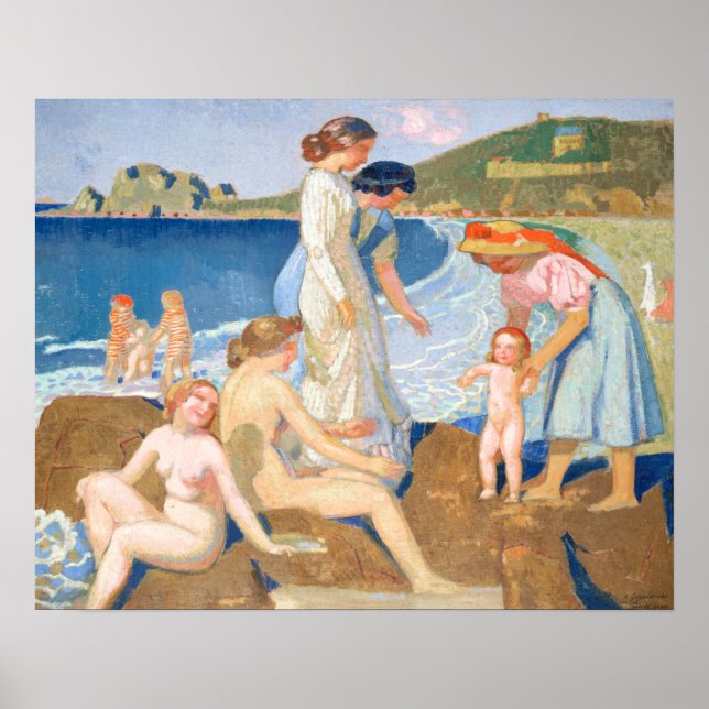 Poster Baignoires en Perros Guirec Maurice Denis Peinture (Devant)