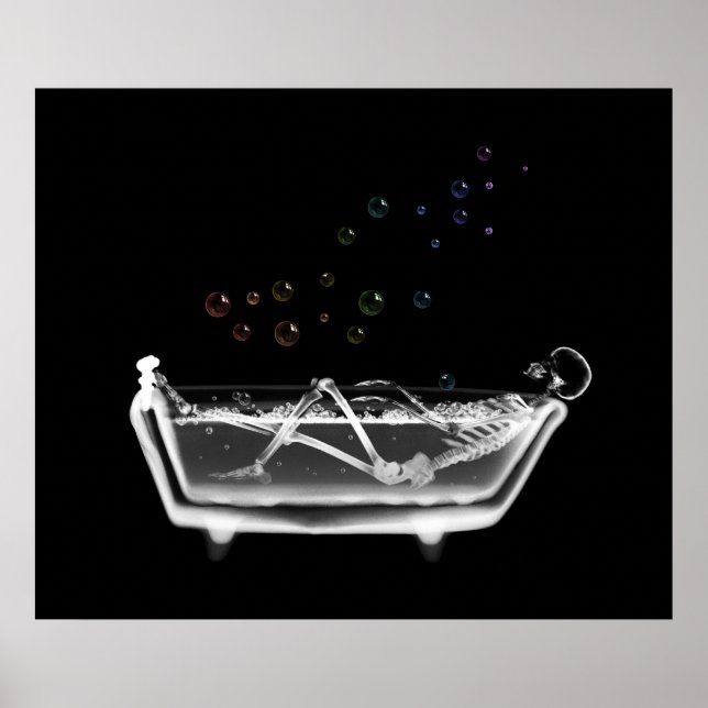 Poster Bain à remous X-Ray Skeleton - Rainbow Bubbles (Devant)
