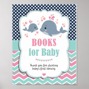 Poster Bain de bébé baleine Livres marins pour bébé Sign