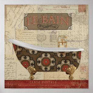 Poster Bain de carte postale