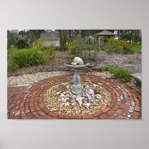 Poster Bain d'oiseaux à la maison Orman, Apalachicola, Fl