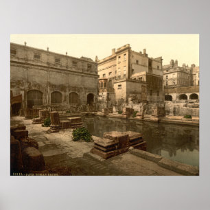 Poster Bains et abbaye romains I, Bath, Somerset,