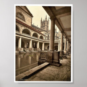 Poster Bains romains et Abbaye, III, Bain, Angleterre cla
