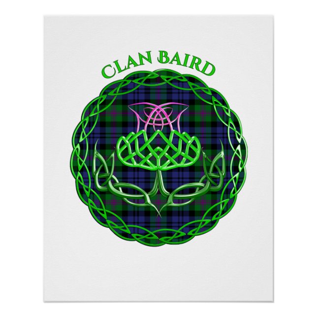 Poster Baird Scottish Tartan Celtic Thistle (Devant)