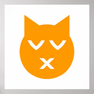 Poster Baiser avec les yeux fermés Emoji Chat