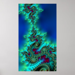 Poster Baiser Cracens Vivid Colorful Fractal Abstrait