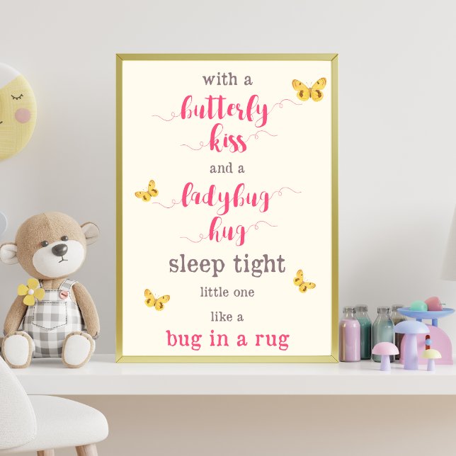 Poster Baiser de papillon et poème de pouponnière de cocc (Créateur téléchargé)