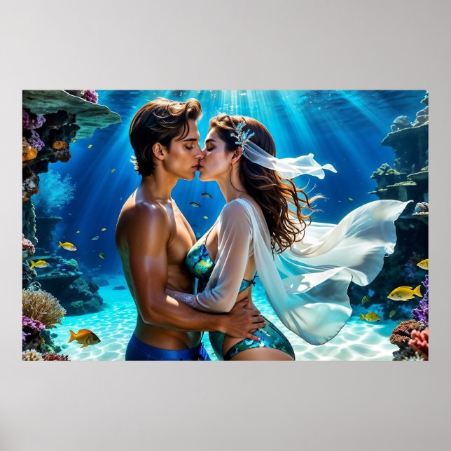 Poster Baiser des amants sous-marins (Devant)