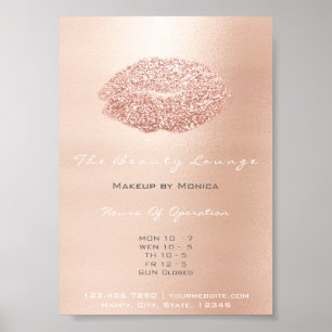 Poster Baiser gris d'or rose de parties scintillantes de