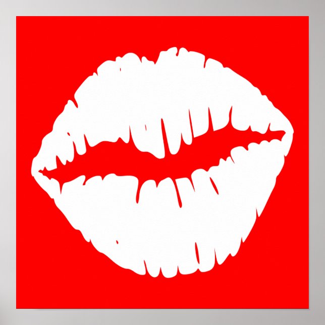 Poster Baiser Rouge et Blanc (Devant)