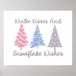 Poster Baisers d'hiver et wis de flocon