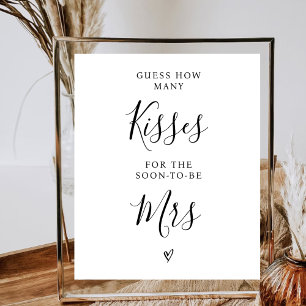 Poster Baisers Pour Mme Minimalist Jeu De Fête des mariée