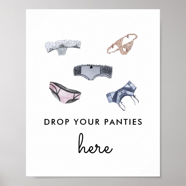 Poster Baisse ton slip | Jeu de culotte de douche de ling (Devant)
