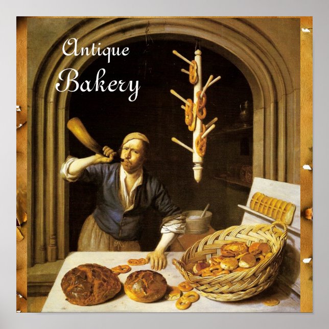 POSTER BAKER À FOUR ANTIQUE, BOUTIQUE DE PAIN DE BAKERY (Devant)