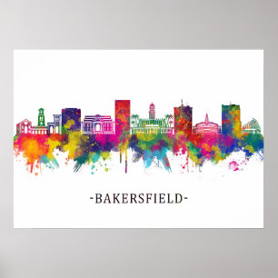 Poster Bakersfield California Skyline