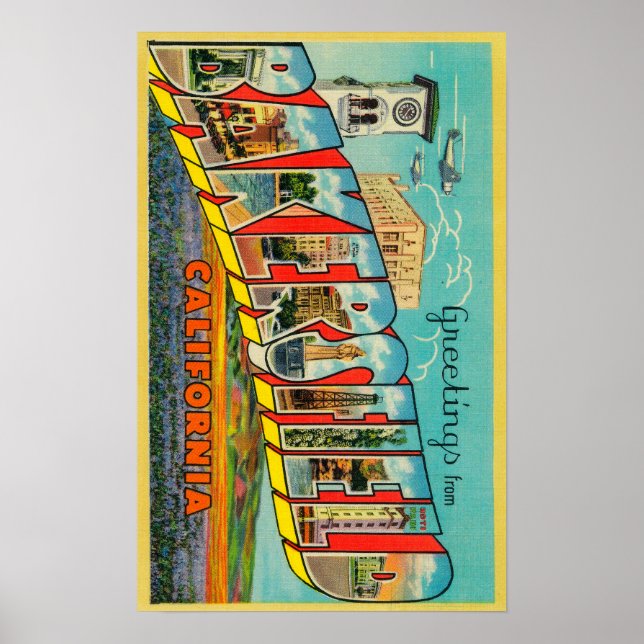Poster Bakersfield, Californie - Scènes de grandes lettre (Devant)