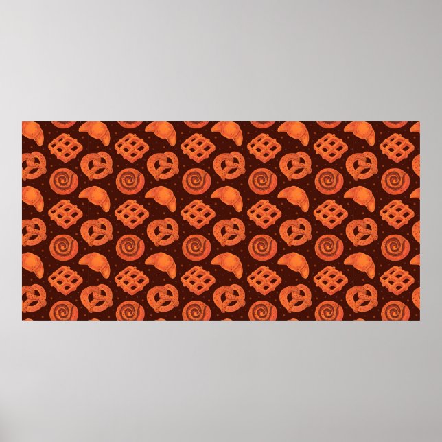 Poster Bakery seamless pattern, texture. Boulangerie shop (Devant)