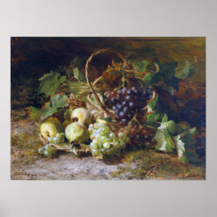 Poster Bakhuyzen - Fruit Encore Vie Avec Raisins Et Poire