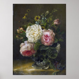 Poster Bakhuyzen - Nature morte & fleurs dans un vase en