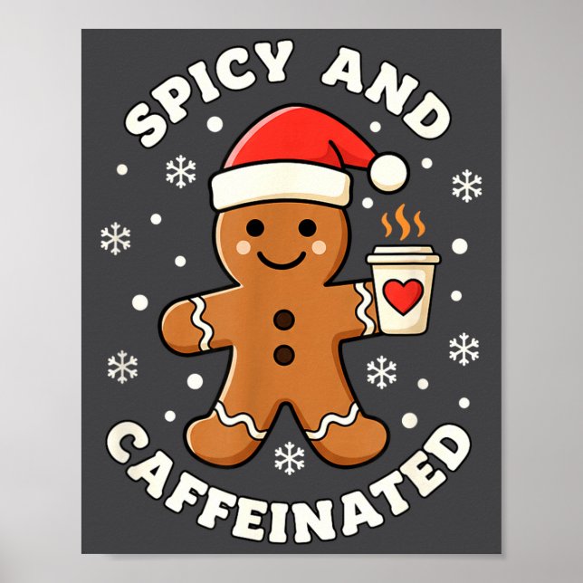 Poster Baking Scy And Caffeinated Gingerbread Coffee Chri (Devant)
