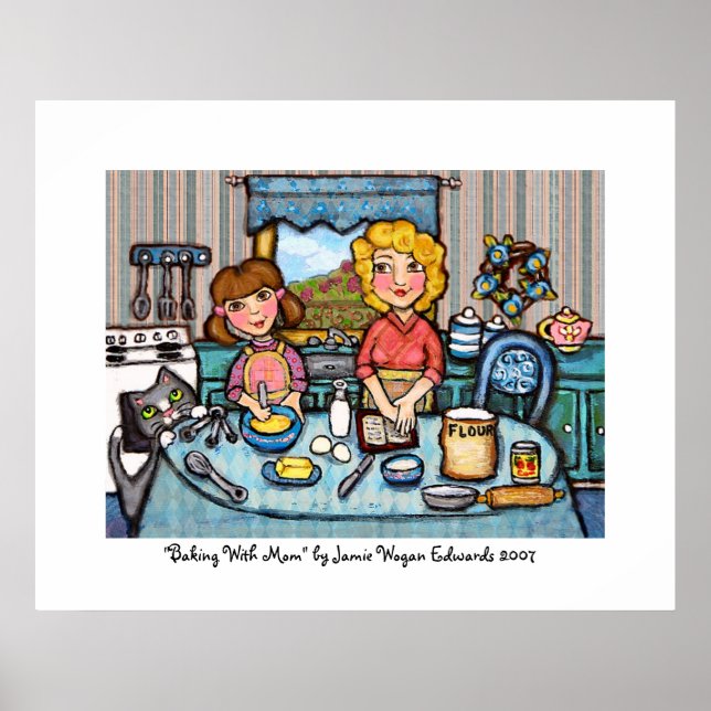 Poster Baking With Mom by Jamie Wogan Edwards (Devant)