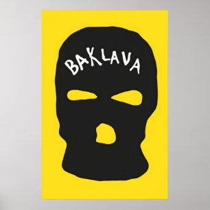 Poster Baklava japonais abstrait Bauhaus formule moderne