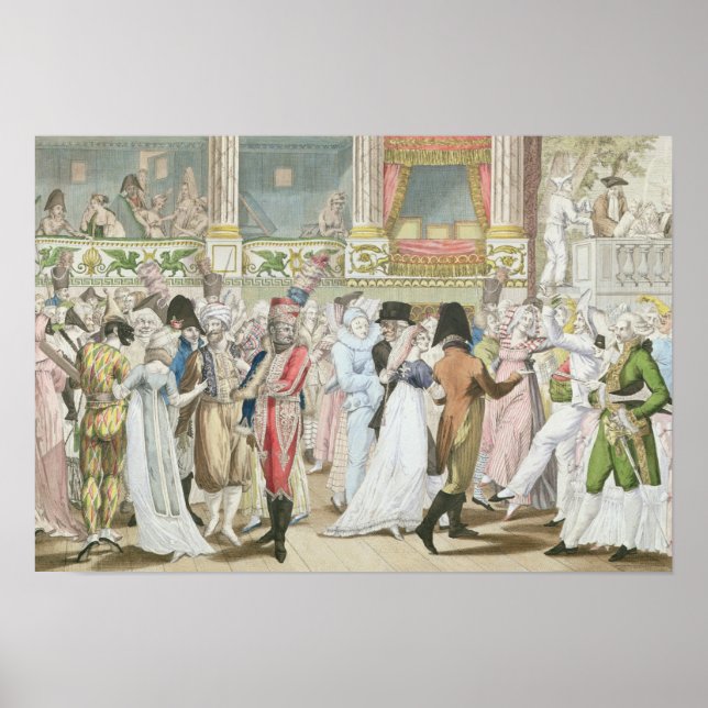 Poster Bal costumé à l'Opéra, après 1800 (Devant)