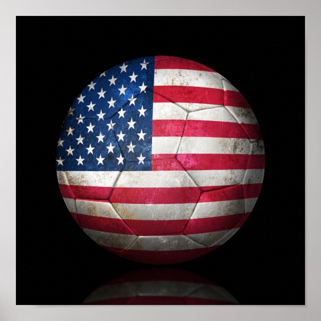 Poster Bal de football américain du drapeau américain por (Devant)