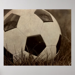 Poster Bal De Football Sepia Toned