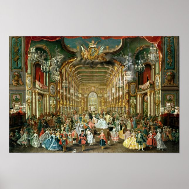 Poster Bal masqué dans le Hoftheater, Bonn, 1754 (Devant)