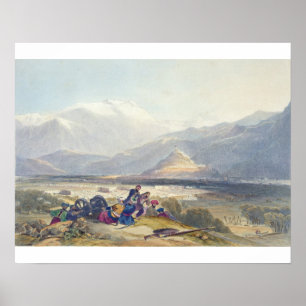 Poster Bala Hissar et la ville de Kaboul avec le canon br