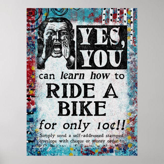 Poster Balade A Vélo - Drôle Vintage Ad (Devant)