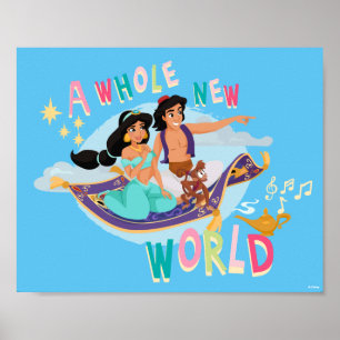 Poster Balade en tapis Jasmine et Aladdin   Un nouveau mo