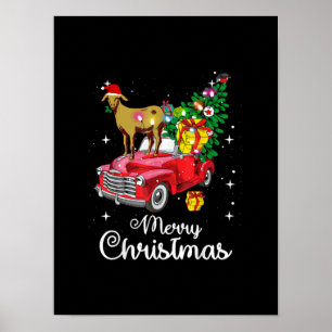 Poster Balades de chèvre Rouge Voiture Noël