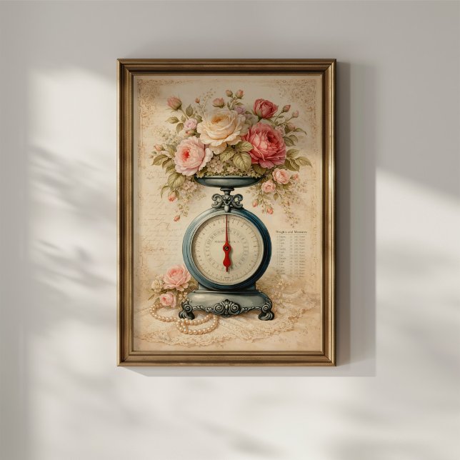 Poster Balance de cuisine florale vintage (Créateur téléchargé)