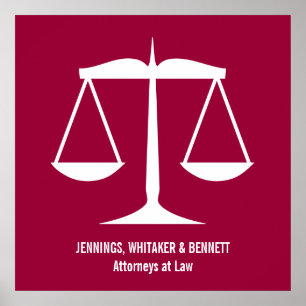 Poster Balance de justice d'art minimaliste