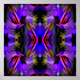 Poster Balayage bleu violet Abstrait