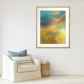 Poster Balayage cosmique - Peinture Abstraite marbrée