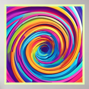 Poster Balayage psychédélique des teintes arc-en-ciel
