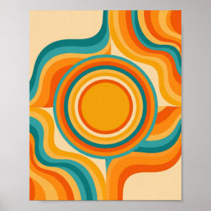 Poster Balayage psychédélique rétro - Art moderne du mili