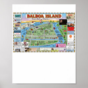Poster Balboa Island, Newport Beach, Cartographie